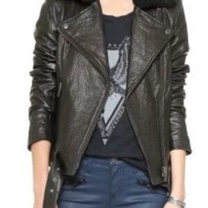 Current/Elliott Black Leather Jacket